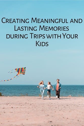 Sover Travel - A family of three walks hand in hand along the beach, a colorful kite soaring above. With clear skies and the sea as their backdrop, they embrace mindful travel, creating meaningful and lasting memories with their kids.